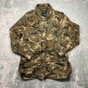 Endless Love Camouflage Utility Jacket Women Drawstring Pockets Military Style M